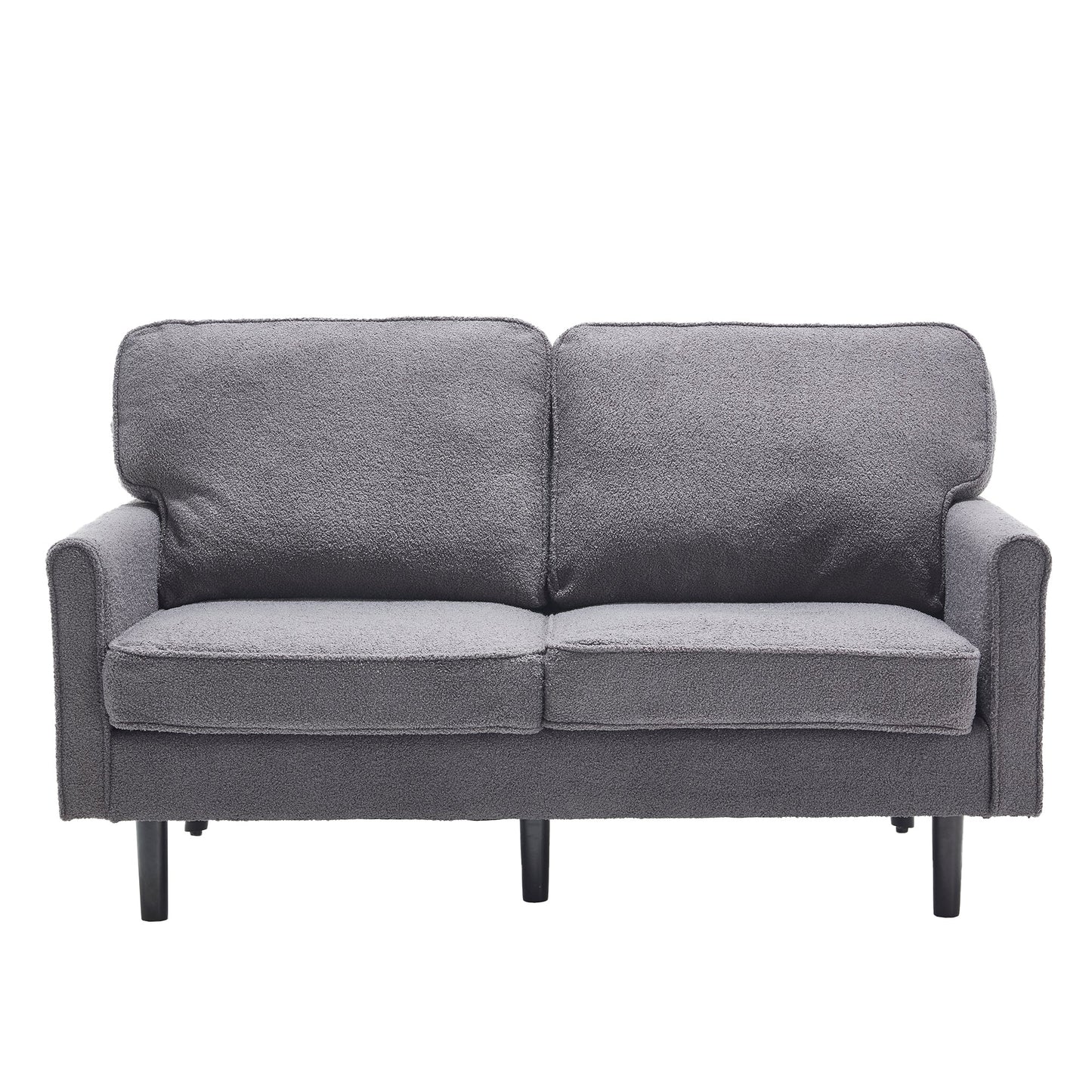 Mondawe Boucle Loveseat Sofa, 2 Seater Small Sofa Couches with USB & Removable Pillow Cover