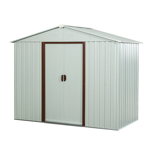 Mondawe 8ft x 4ft Outdoor Metal Storage Shed White YX48