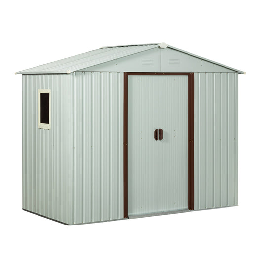 Mondawe 8ft x 4ft Outdoor Metal Storage Shed With window White