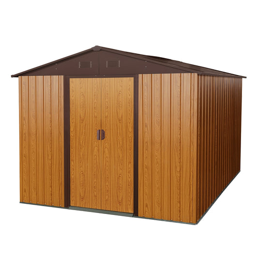 Mondawe 6ft x 8ft Outdoor Metal Storage Shed with Metal Floor Base