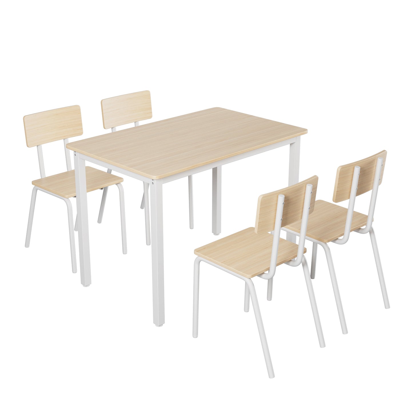 Mondawe 5-Piece Set Table And Chairs,Metal Frame MDF Board Dining Table With 43 Inch Dining Chairs