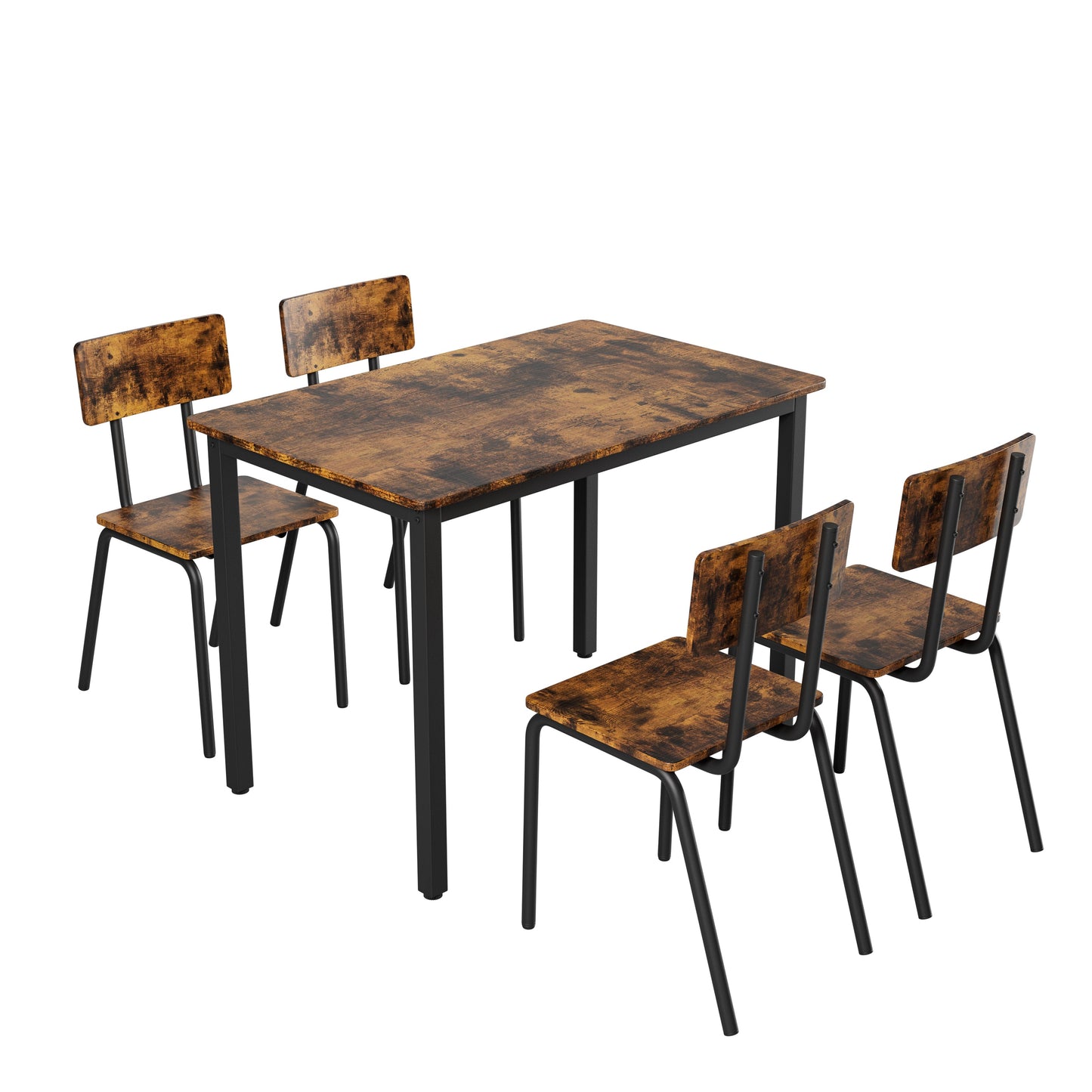 Mondawe 5-Piece Set Table And Chairs,Metal Frame MDF Board Dining Table With 43 Inch Dining Chairs