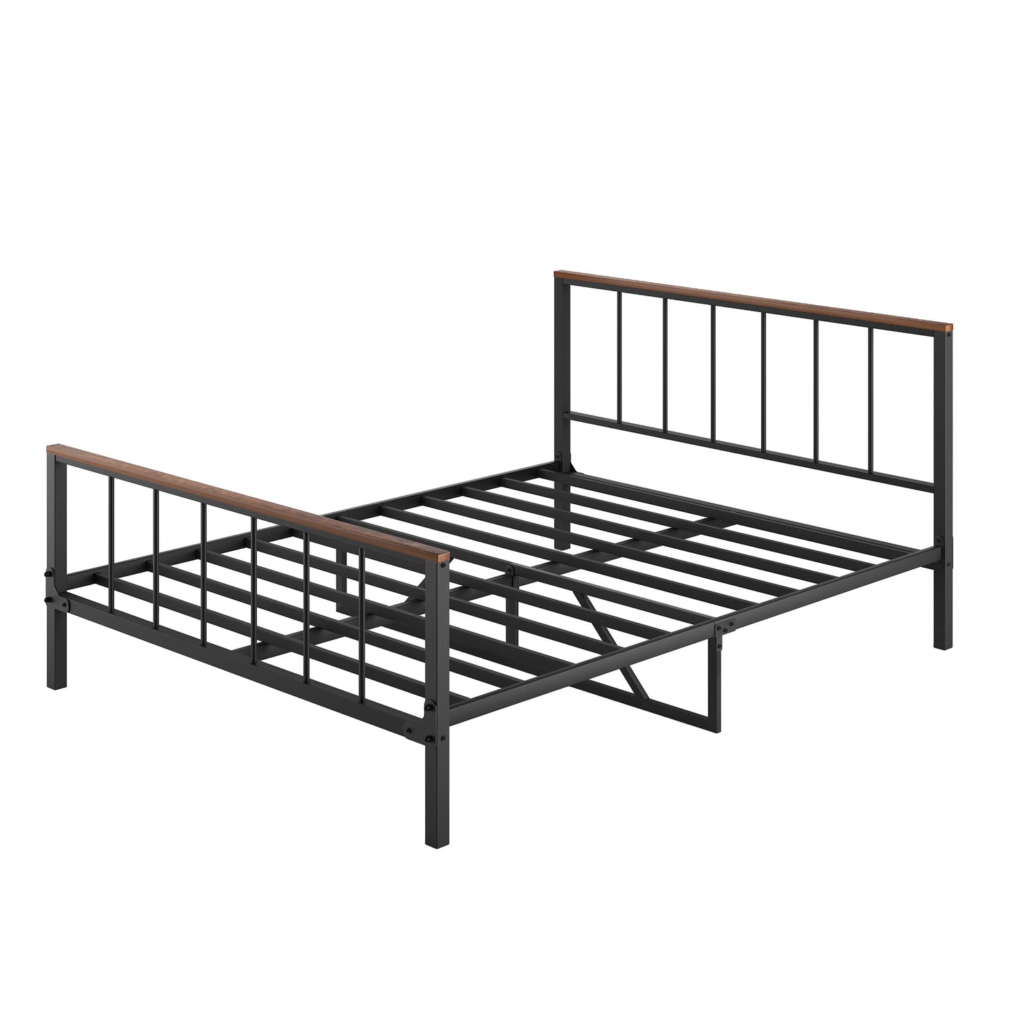 Mondawe Metal Platform Full Bed Frame,With Headboard And Footrest,Not Require Box Spring Bed Frame