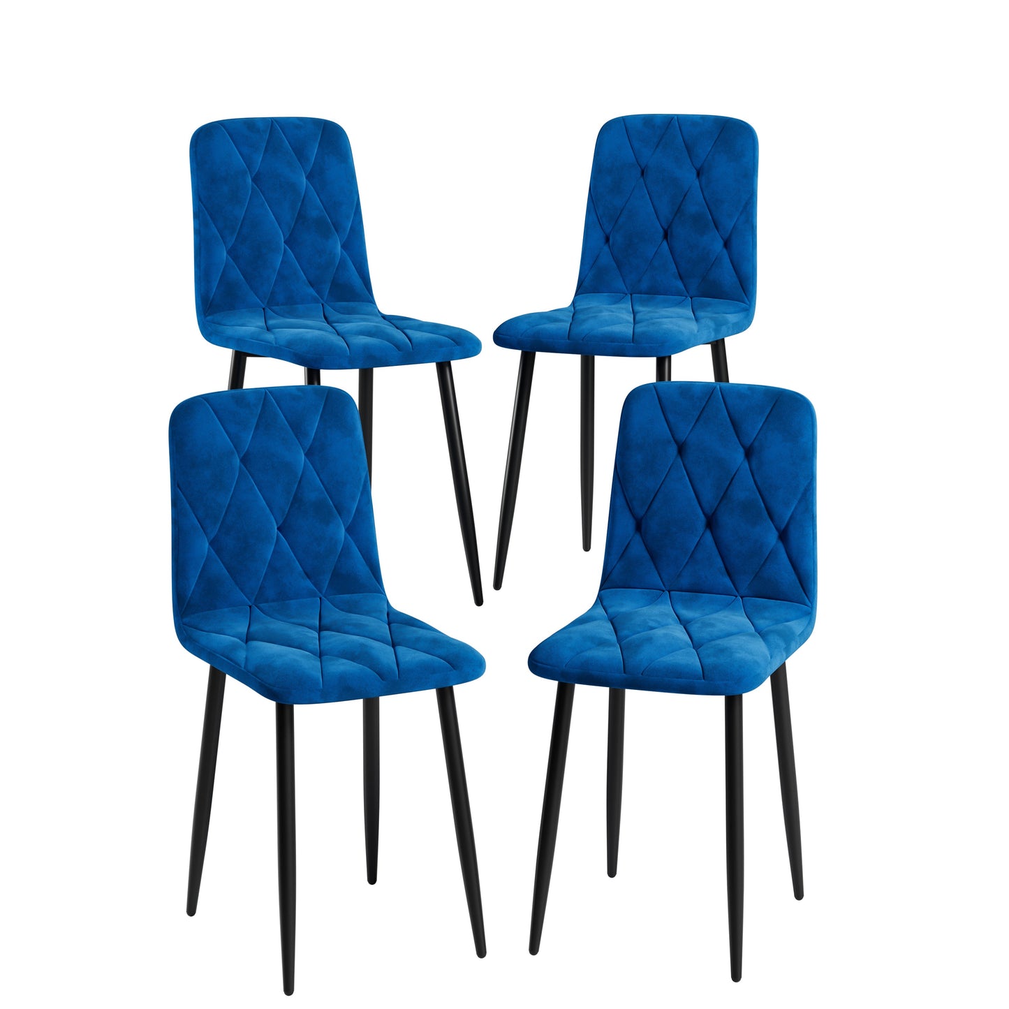 Mondawe Modern Kitchen Dining Chairs,A Set Of Four Dining Chairs With Velvet Cushions And Metal Legs