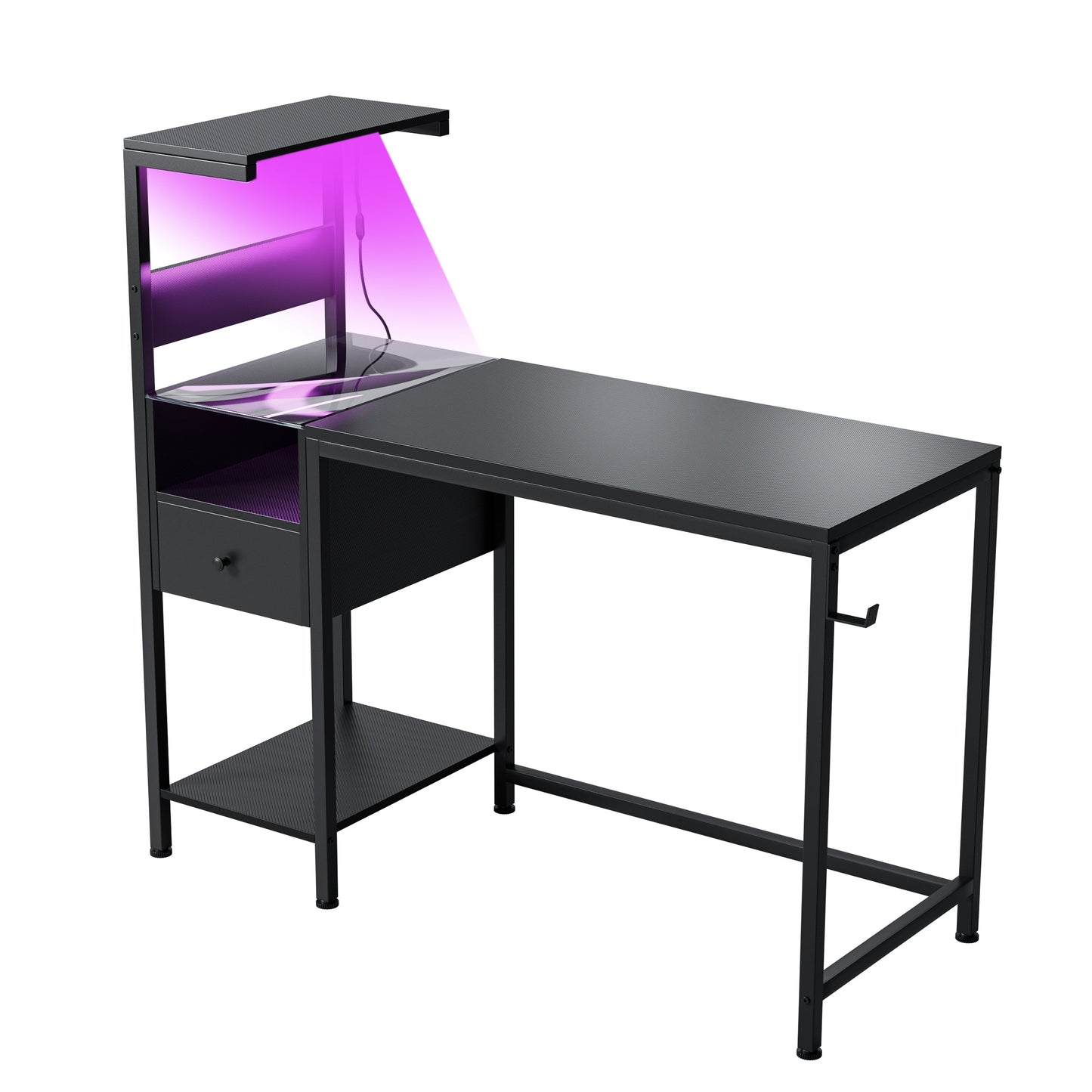 Mondawe Home Office Computer Desk,Study Desk With USB Port Charging Station And Storage Rack