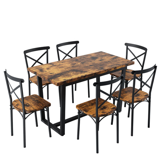 Mondawe 7-Piece Set Table And Chairs,Stylish And Practical,Suitable For Various Home Environments