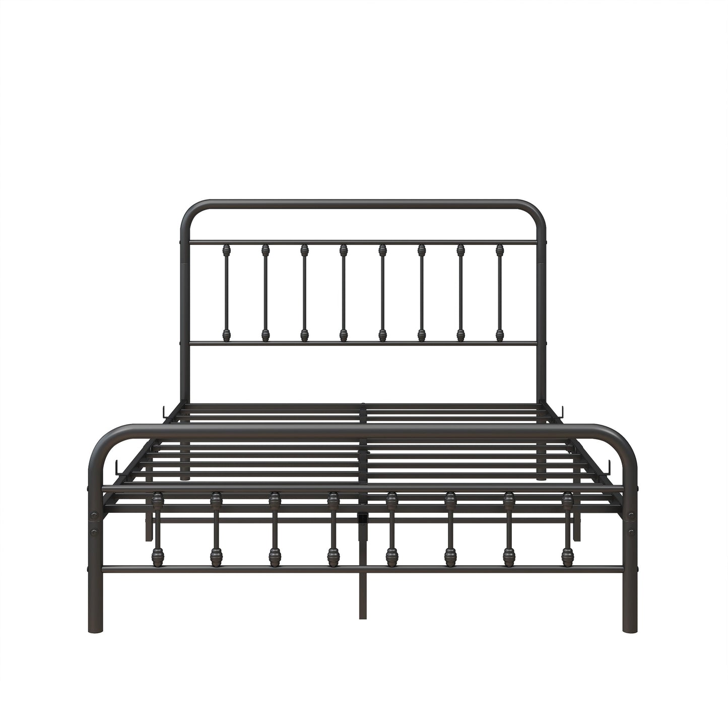 Mondawe Full Metal Platform Bed Frame,Spring Free Bedstead With Headboard And Flat Noodles Suppor