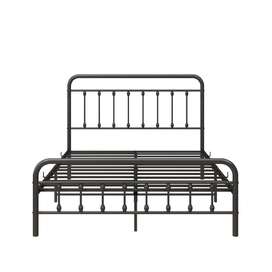 Mondawe Full Metal Platform Bed Frame,Spring Free Bedstead With Headboard And Flat Noodles Suppor