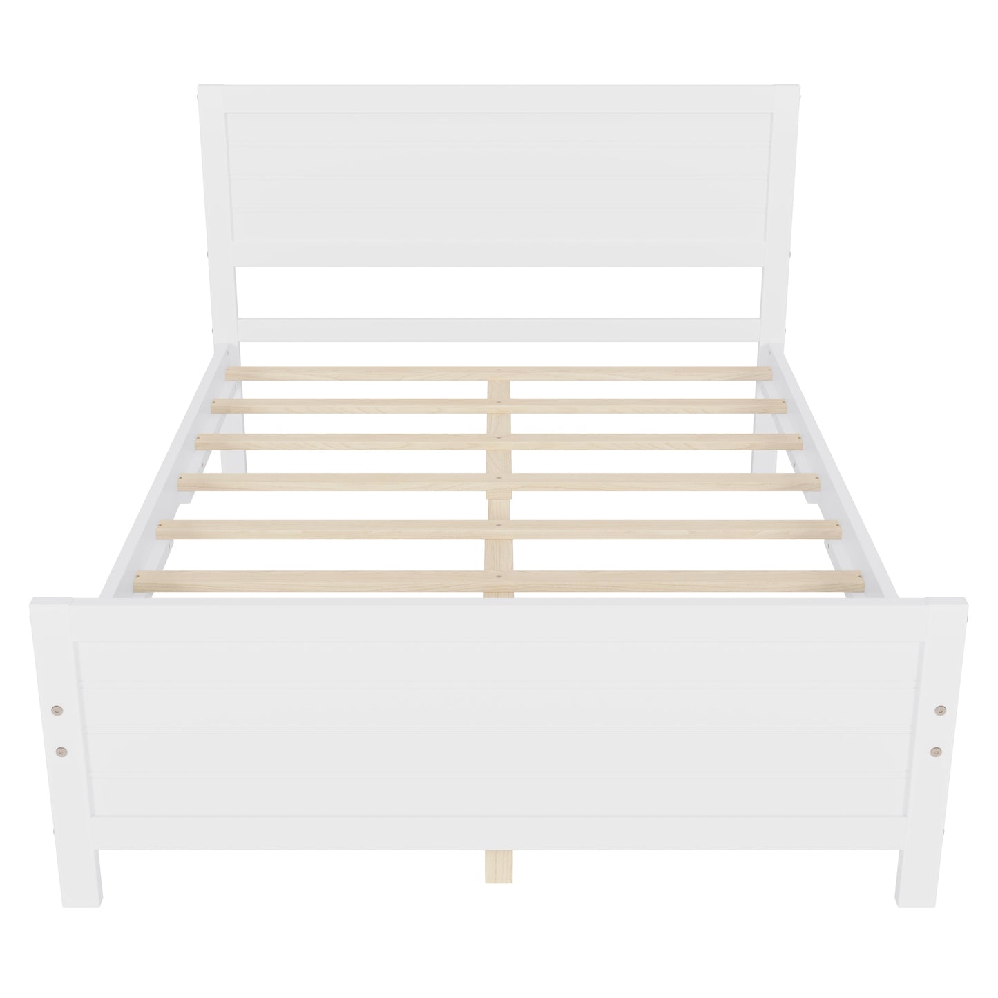 Mondawe Full Size Wooden Platform Bed Frame,With Headboard And No Need For Box Spring Bed Frame