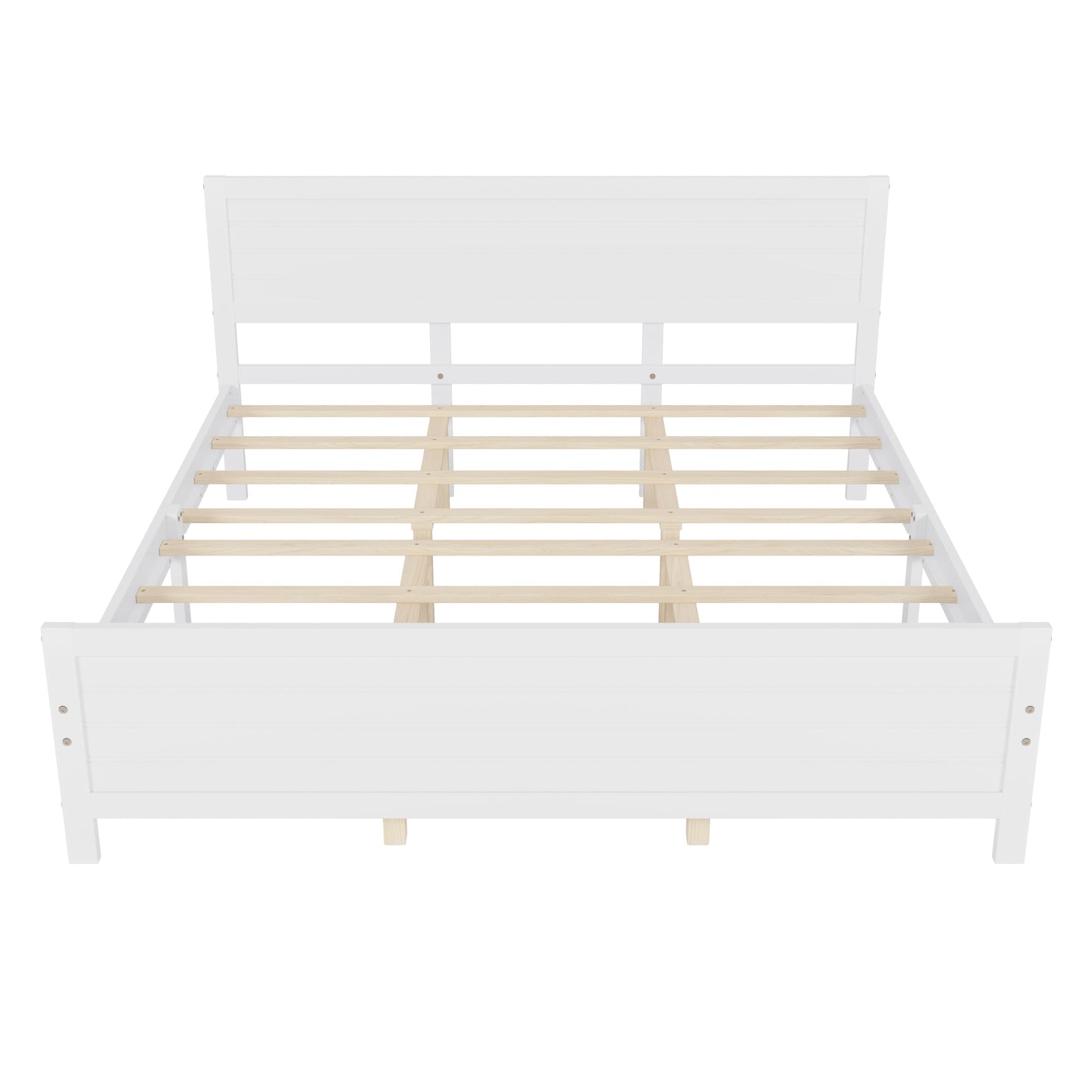 Mondawe King Size Wooden Platform Bed Frame,With Headboard And No Need For Box Spring Bed Frame