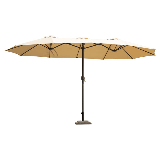 MONDAWE 15x9 ft Double-Sided Rectangular Outdoor Twin Patio Market Umbrella