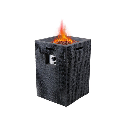 MONDAWE 40000-BTU Black Steel Liquid Propane Outdoor Fireplace Fire Pit