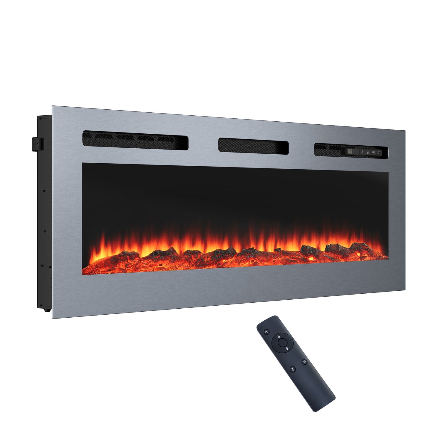 Mondawe 50-Inch Stainless Steel Electric Fireplace