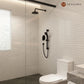 Mondawe Retro Series 2-Spray Patterns with 1.8 GPM 8 in. Rain Wall Mount Dual Shower Heads with Handheld and Spout in Brushed Nickel/ Black/ Bronze/Brushed Gold