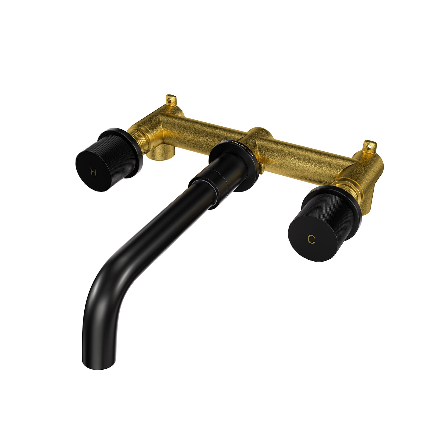 Wall Mounted Basin Faucet in Brushed Gold/BlackNickel Brushed