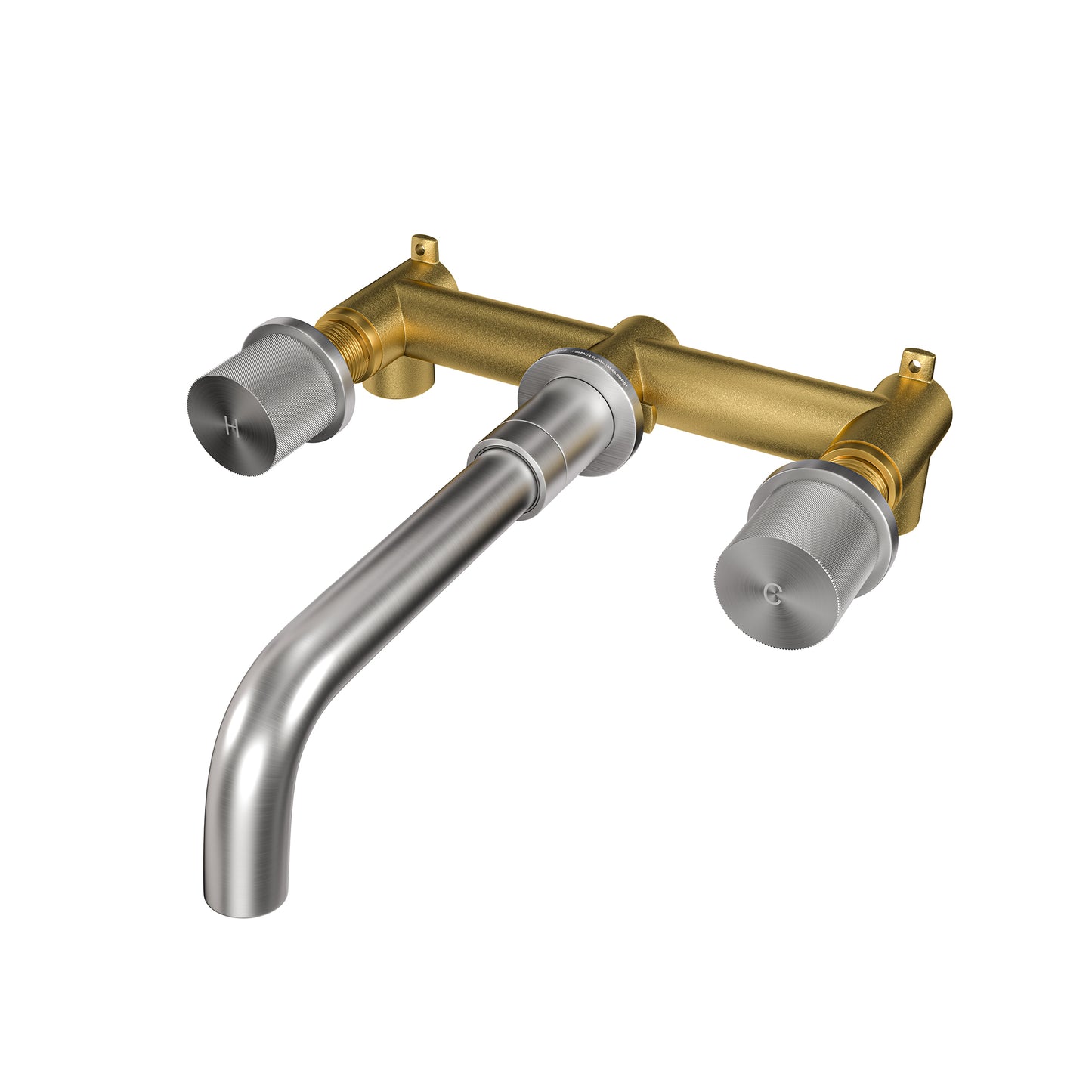 Wall Mounted Basin Faucet in Brushed Gold/BlackNickel Brushed