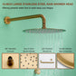 Mondawe Round Shower System With Body Jet,12 inch Wall Mounted High-Pressure Rainfall Shower Head Handheld and 6 pcs Body Sprays,Rain Shower Mixer Combo Set