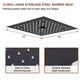 Mondawe Luxury Thermostatic LED 4-Spray Patterns 12 in. Flush Ceiling Mount Rainfall Dual Shower Heads