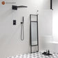 Mondawe 2 Functions Wall Mount Luxury Thermostatic Complete Shower System (Rough-In Valve Included) in Nickel/Black