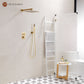Mondawe 2 Functions Wall Mount Square Thermostatic Complete Shower System (Rough-In Valve Included)