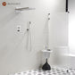 Mondawe 2 Functions Wall Mount Luxury Thermostatic Complete Shower System (Rough-In Valve Included) in Nickel/Black