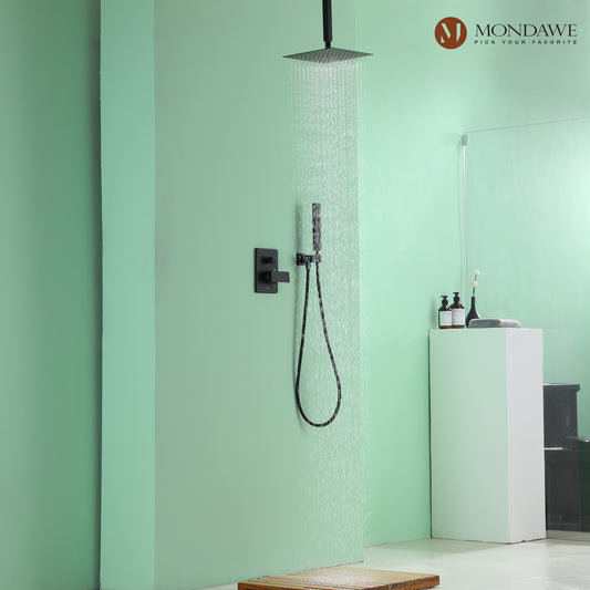 mondawe stainless steel thermostatic shower bar system in black chromesquare 1