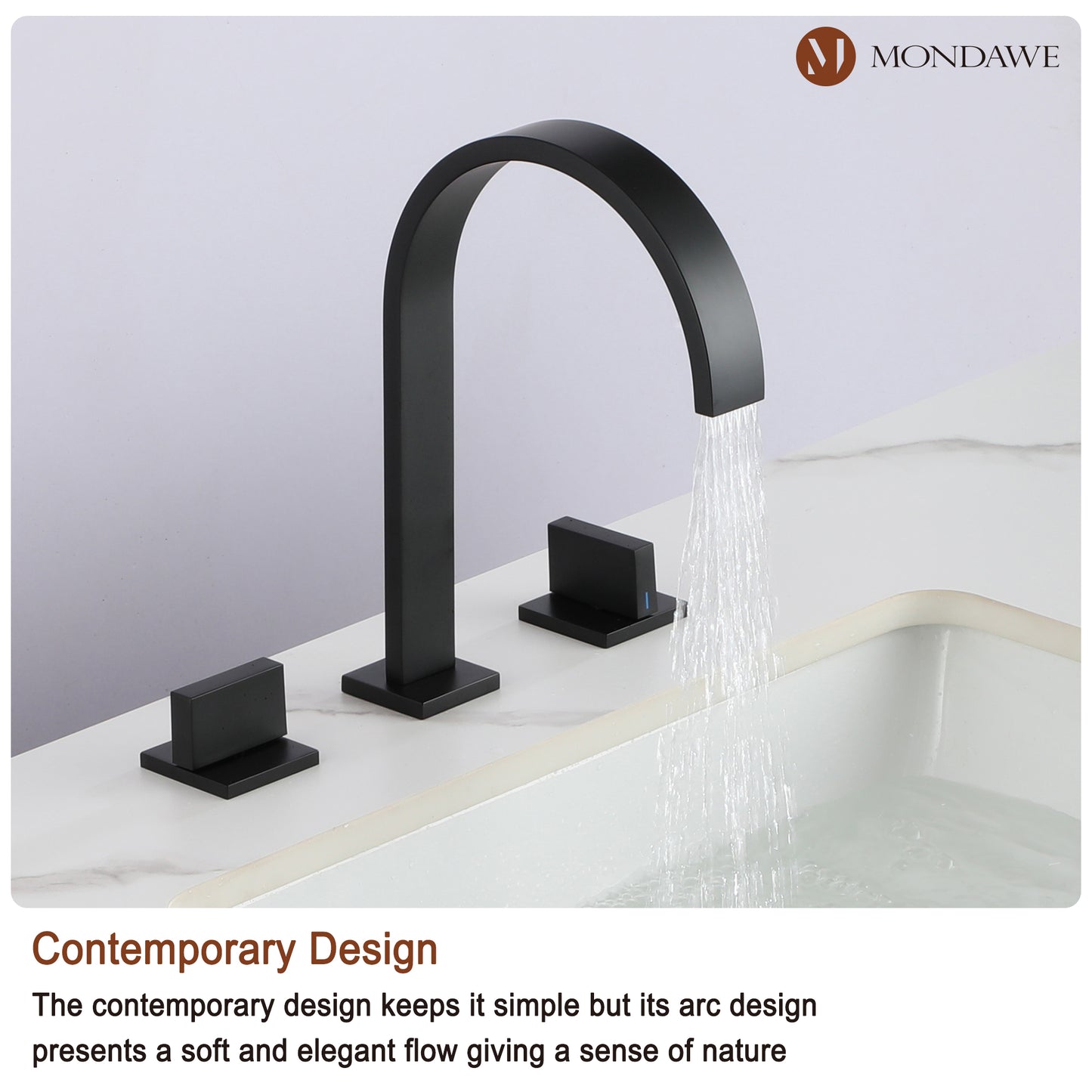 Waterfall Basin Faucet in Black/Nickel Brushed/Brushed Gold