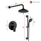 Mondawe Retro Series 2-Spray Patterns with 1.8 GPM 8 in. Rain Wall Mount Dual Shower Heads with Handheld and Spout in Brushed Nickel/ Black/ Bronze/Brushed Gold
