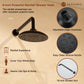 Mondawe Retro Series 2-Spray Patterns with 1.8 GPM 8 in. Rain Wall Mount Dual Shower Heads with Handheld and Spout in Brushed Nickel/ Black/ Bronze/Brushed Gold