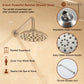 Mondawe Retro Series 2-Spray Patterns with 1.8 GPM 8 in. Rain Wall Mount Dual Shower Heads with Handheld and Spout in Brushed Nickel/ Black/ Bronze/Brushed Gold