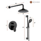 Mondawe Retro Series 2-Spray Patterns with 1.8 GPM 8 in. Rain Wall Mount Dual Shower Heads with Handheld and Spout in Brushed Nickel/ Black/ Bronze/Brushed Gold