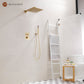 Mondawe 2 Functions Wall Mount Square Thermostatic Complete Shower System (Rough-In Valve Included)