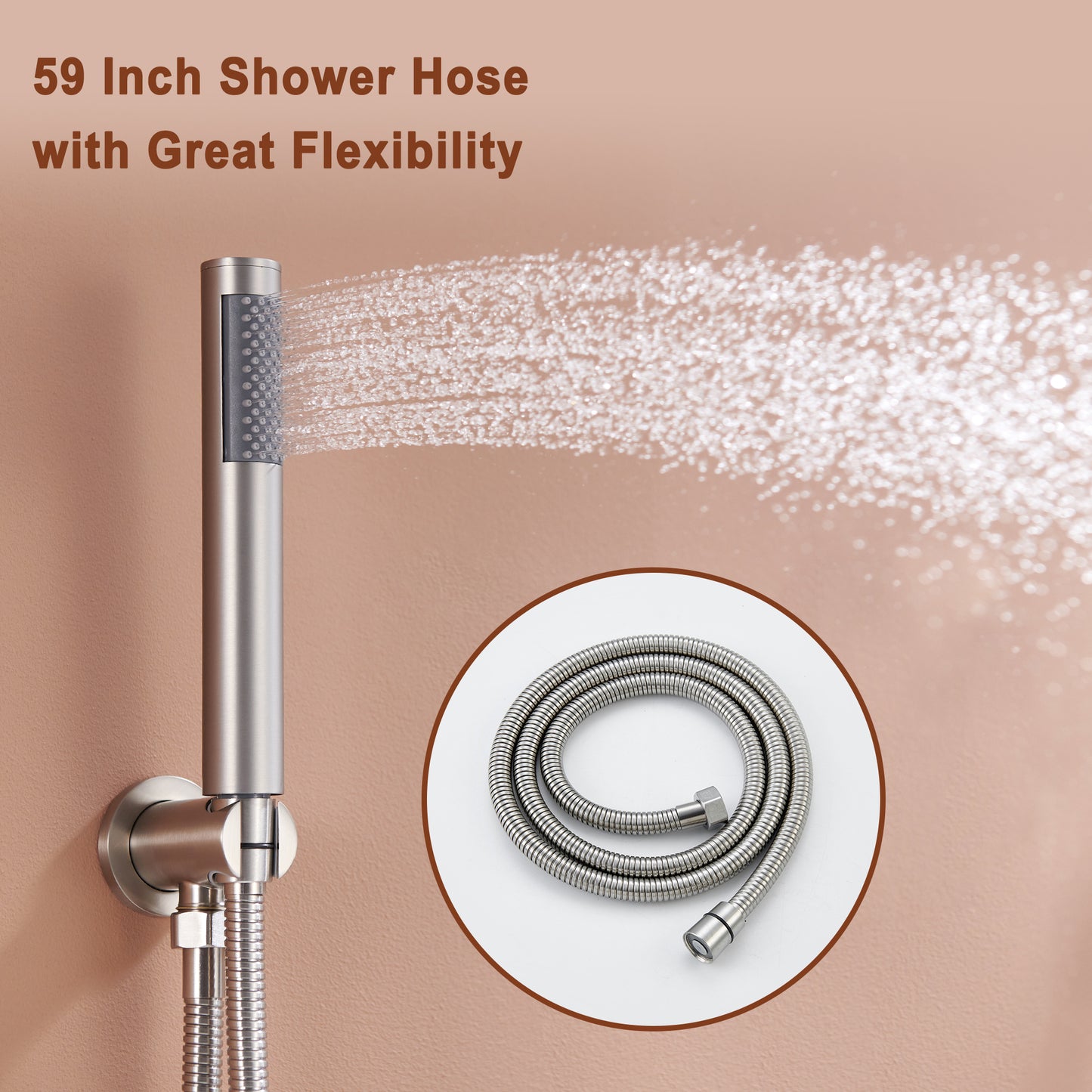 Mondawe Pressure Balanced 3-Spray Patterns 12 in. Ceiling Mounted Rainfall Dual Shower Heads with Handheld