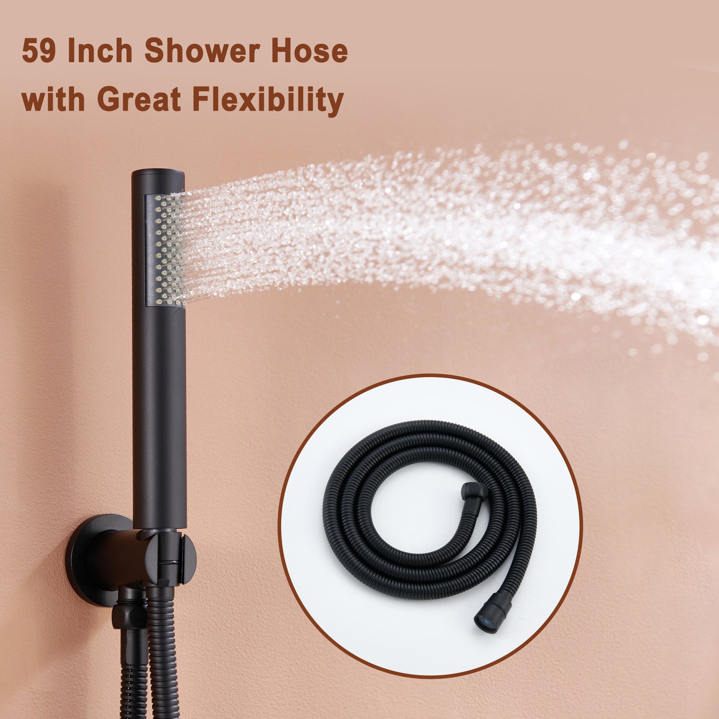 Mondawe Pressure Balanced 3-Spray Patterns 12 in. Ceiling Mounted Rainfall Dual Shower Heads with Handheld