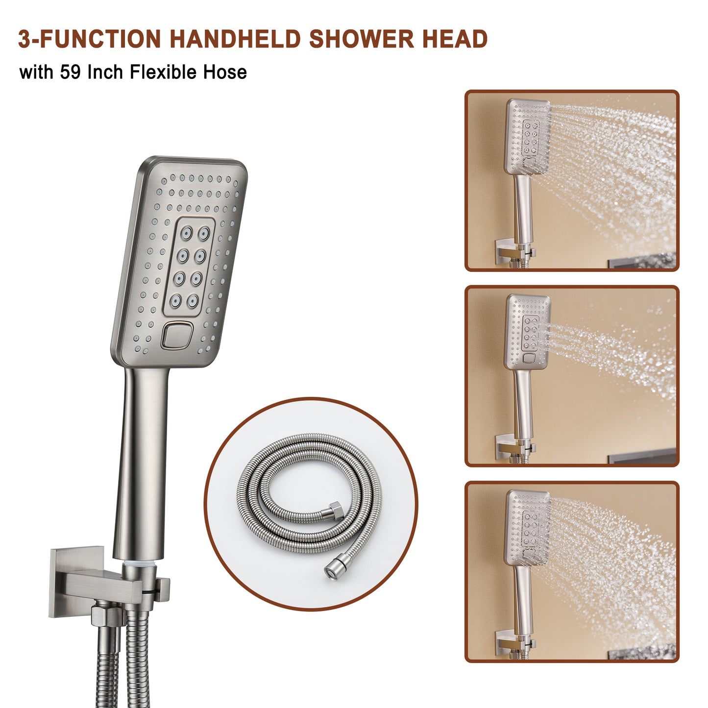 Mondawe Pressure Balanced 4-Spray Patterns 22 in. Wall Mounted Rainfall Dual Shower Heads