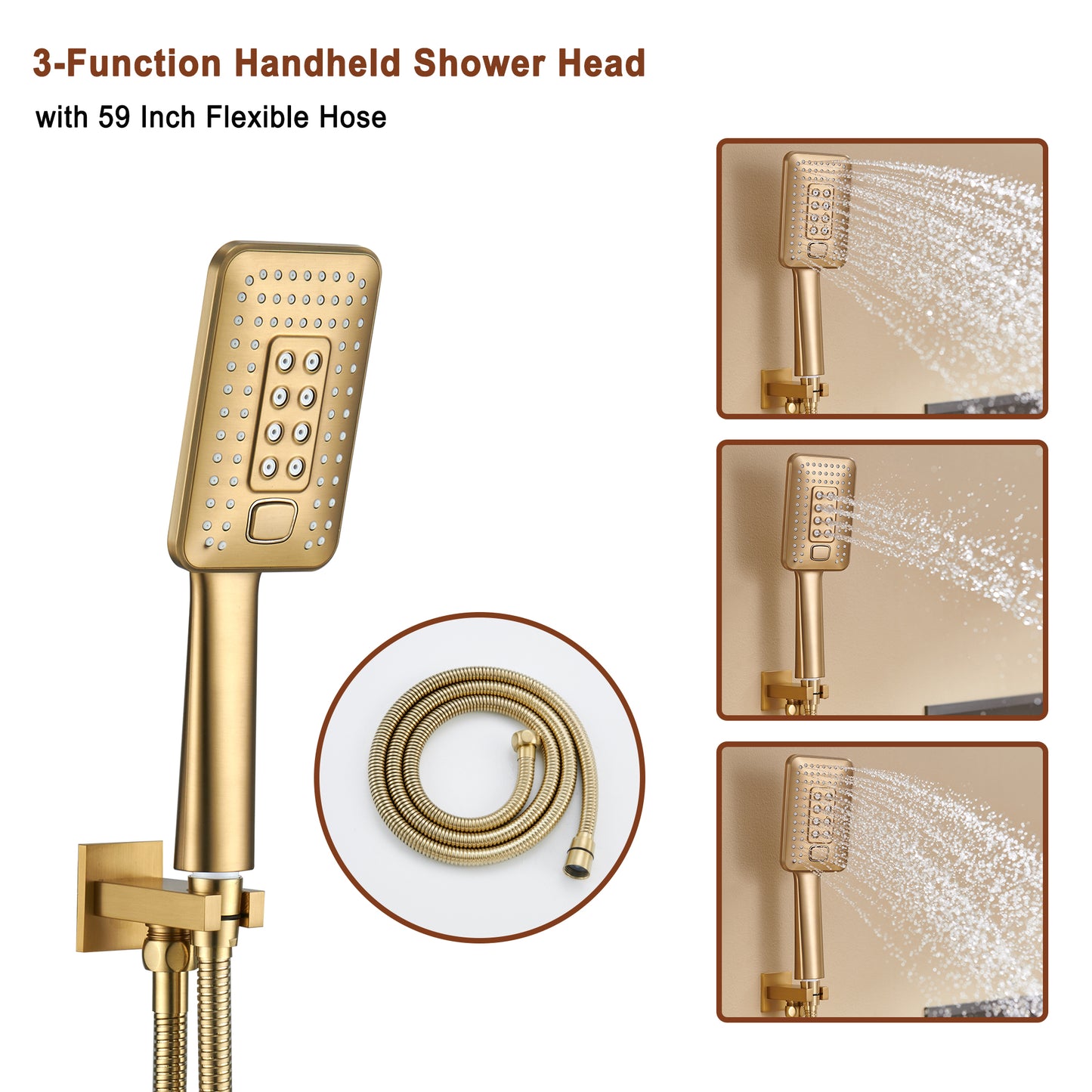 Mondawe Pressure Balanced 4-Spray Patterns 22 in. Wall Mounted Rainfall Dual Shower Heads