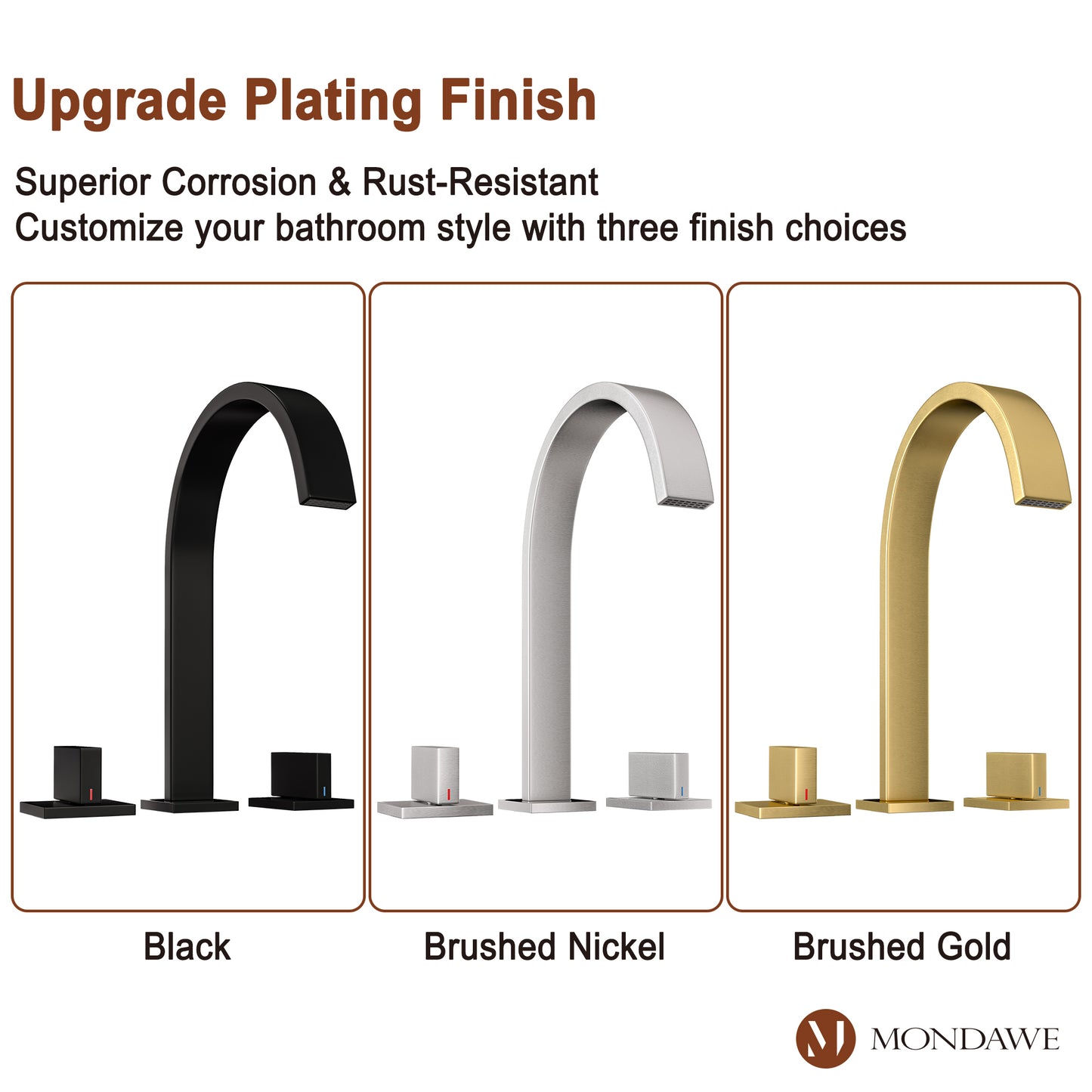 Waterfall Basin Faucet in Black/Nickel Brushed/Brushed Gold