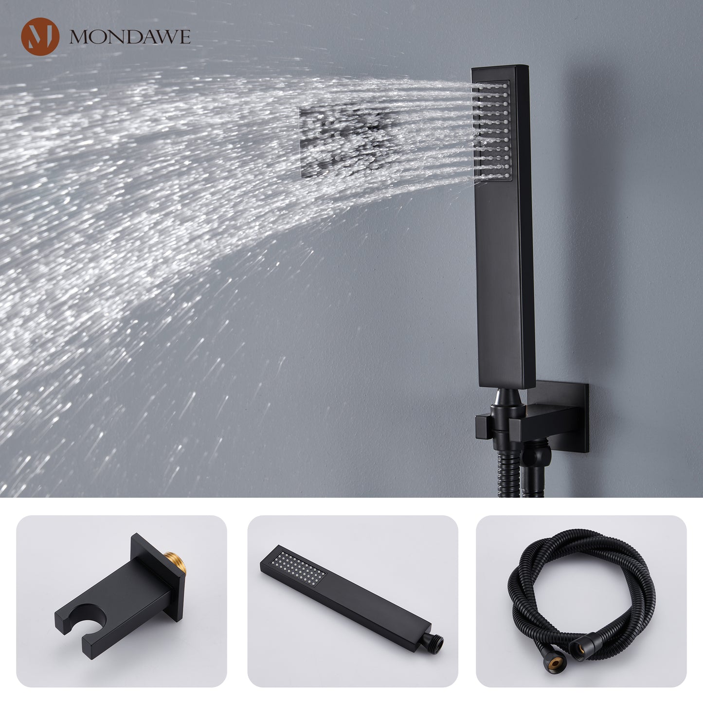 Mondawe Luxury 4-Way Thermostatic Shower System with LED and Music Player