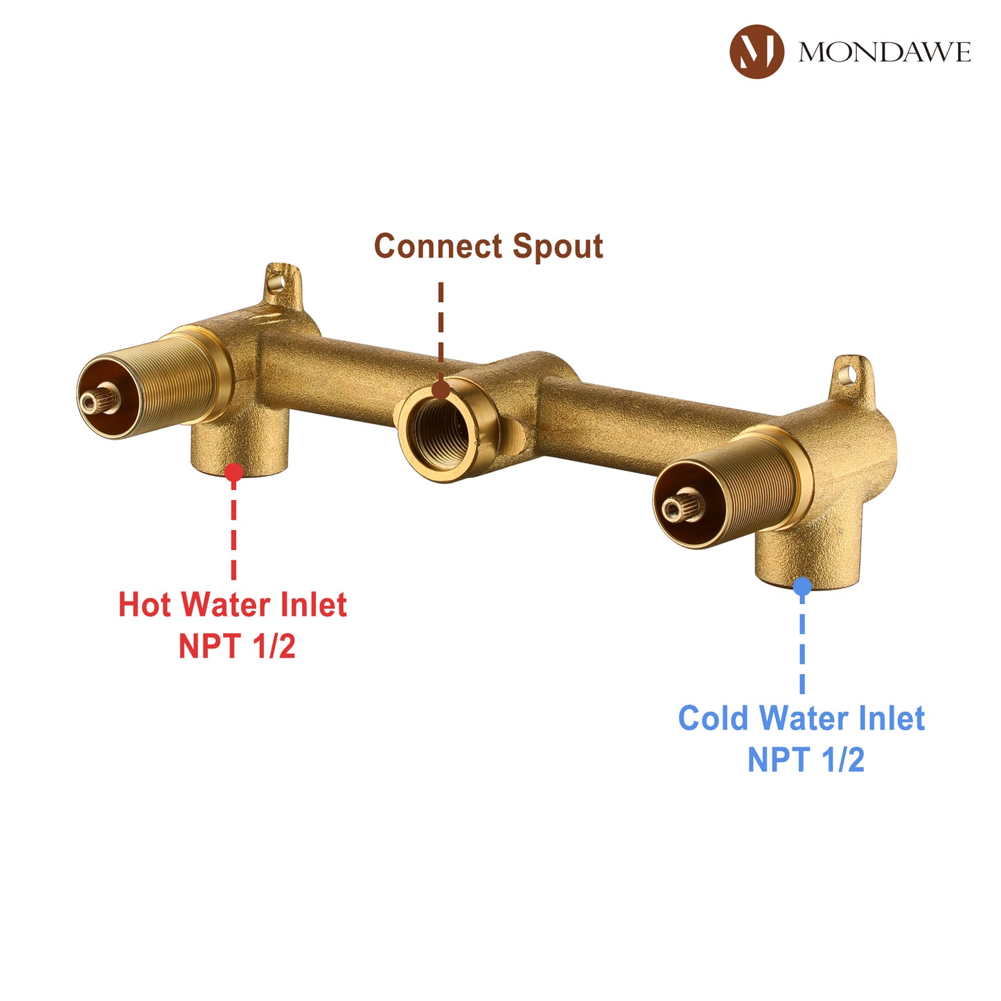 Wall Mounted Basin Faucet in Brushed Gold/BlackNickel Brushed