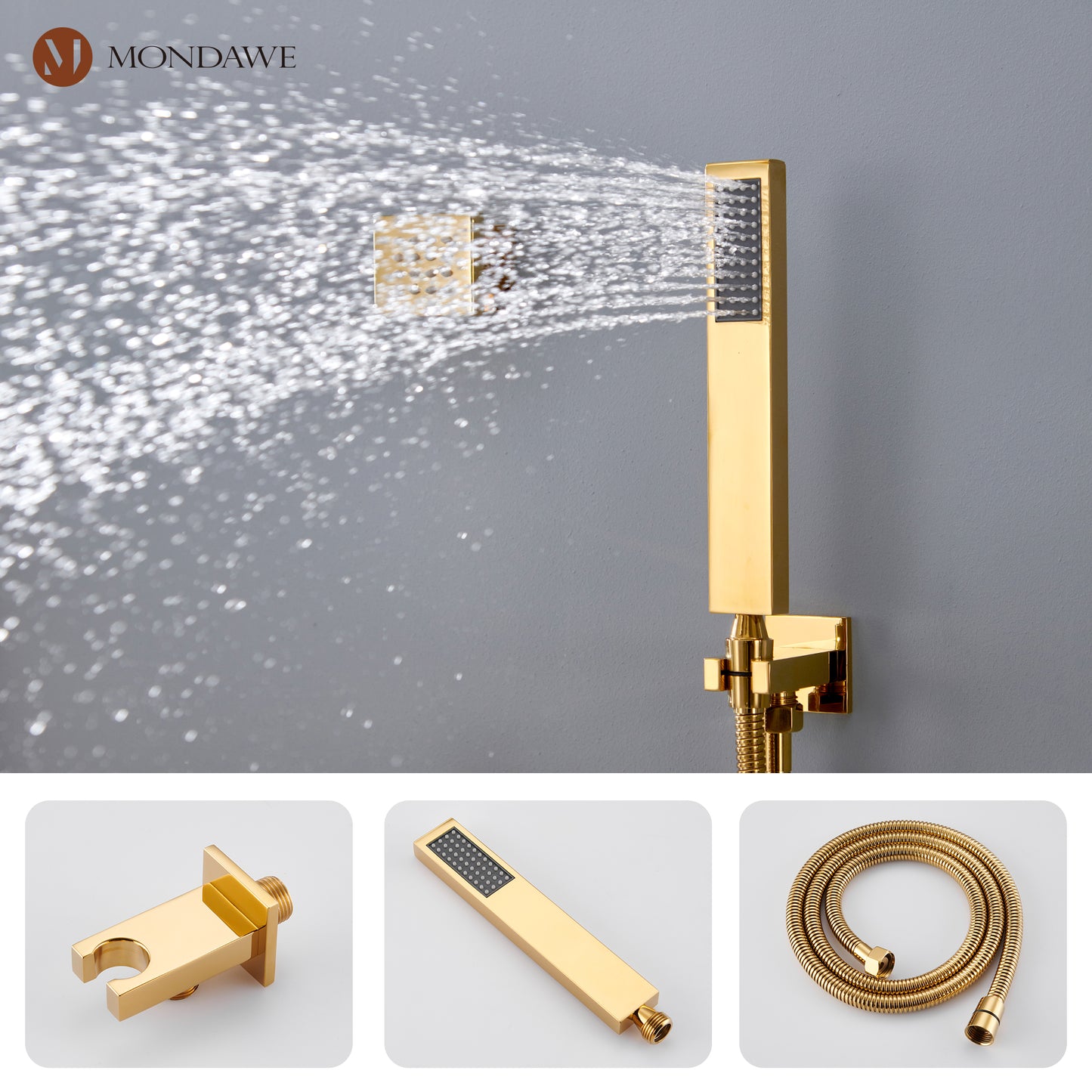 Mondawe Luxury 4-Way Thermostatic Shower System with LED and Music Player