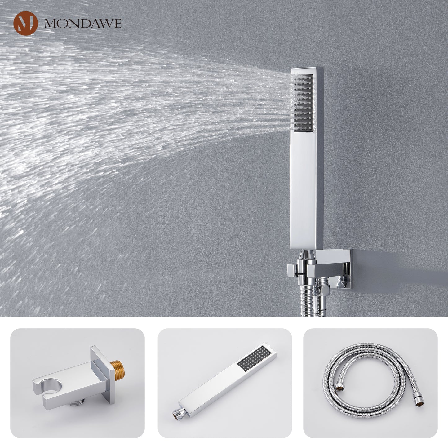 Mondawe Luxury 4-Way Thermostatic Shower System with LED and Music Player