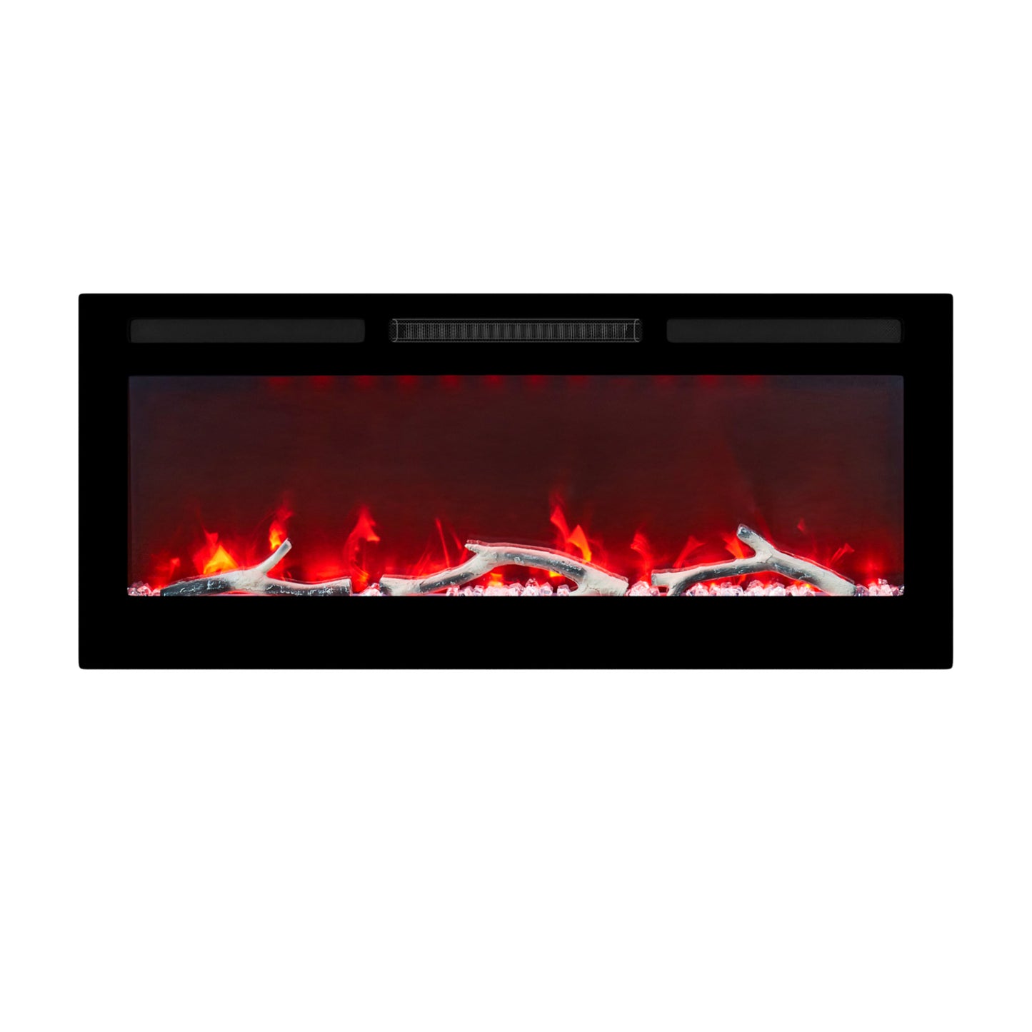 Mondawe 4780 BTU Wall-Mounted Recessed Electric Fireplace with Remote Control Adjustable Flame Color & Temperature Setting