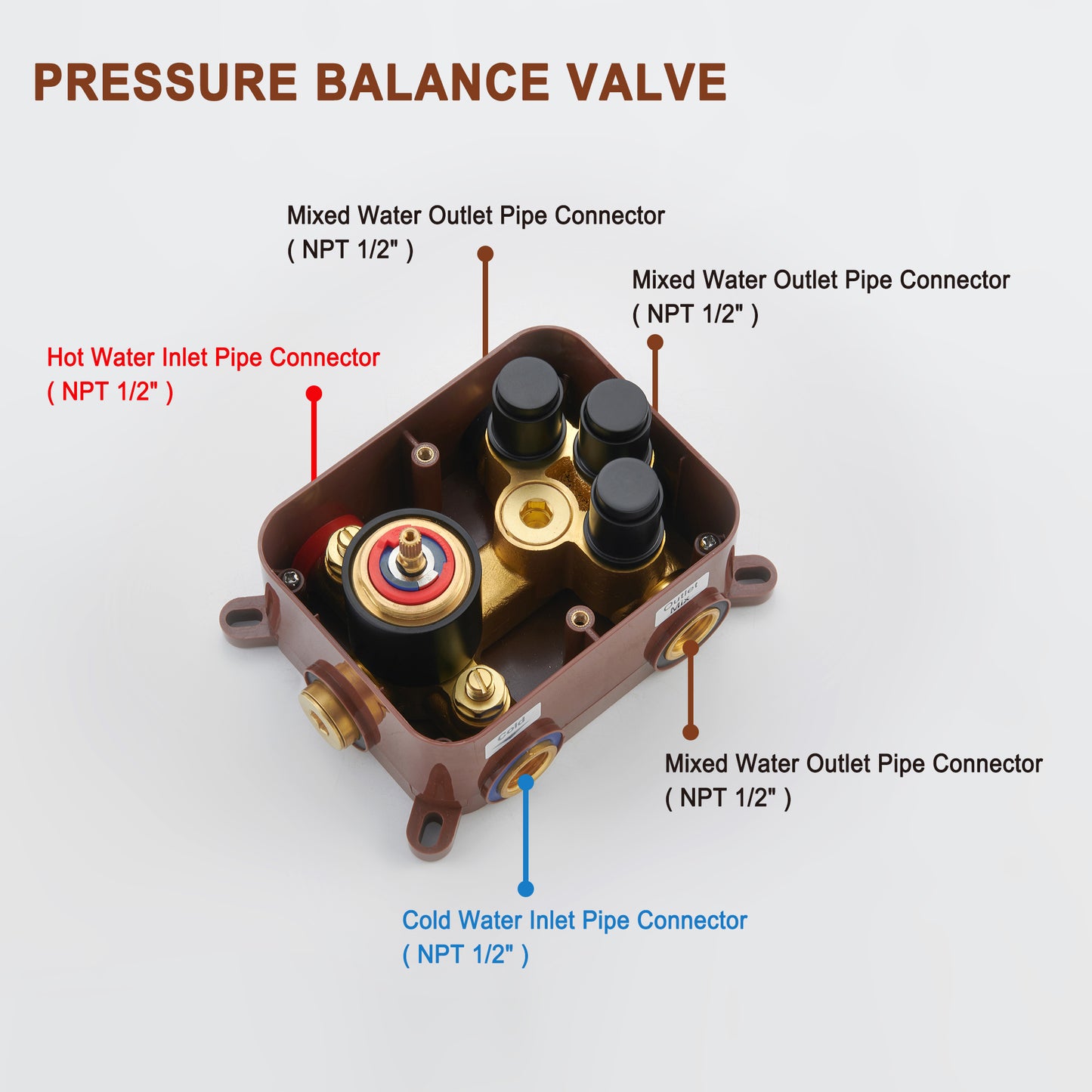 Mondawe Pressure Balanced 3-Spray Patterns 12 in. Ceiling Mounted Rainfall Dual Shower Heads with Handheld