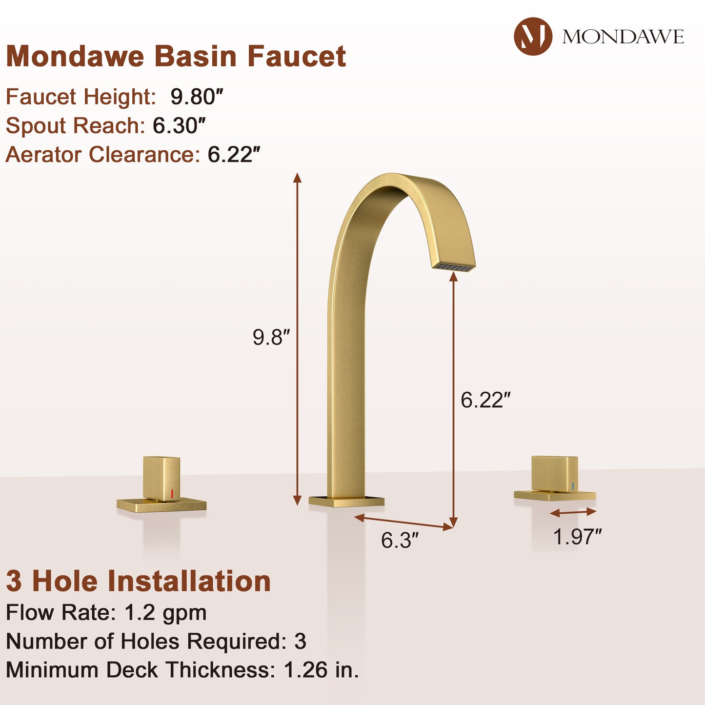 Waterfall Basin Faucet in Black/Nickel Brushed/Brushed Gold