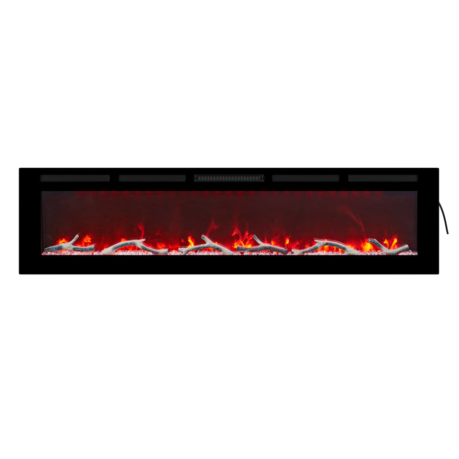 Mondawe 4780 BTU Wall-Mounted Recessed Electric Fireplace with Remote Control Adjustable Flame Color & Temperature Setting