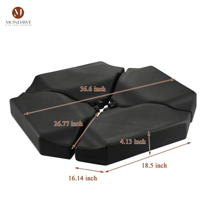 Mondawe 4PCS Rectangular Offset Umbrella Base Weighted Cantilever Heavy Duty Hanging Patio Umbrella Base