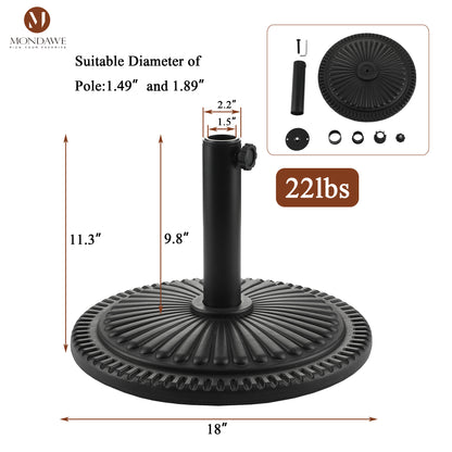 Mondawe 18-in Diameter Heavy Duty Round Antiqued Patio Umbrella Base