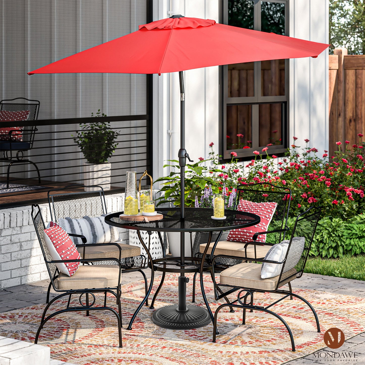 Mondawe 18-in Diameter Heavy Duty Round Antiqued Patio Umbrella Base