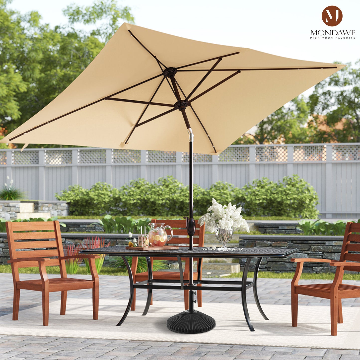 Mondawe Patio Umbrella Base 23-in Diameter Round Heavy Duty Outdoor Stand