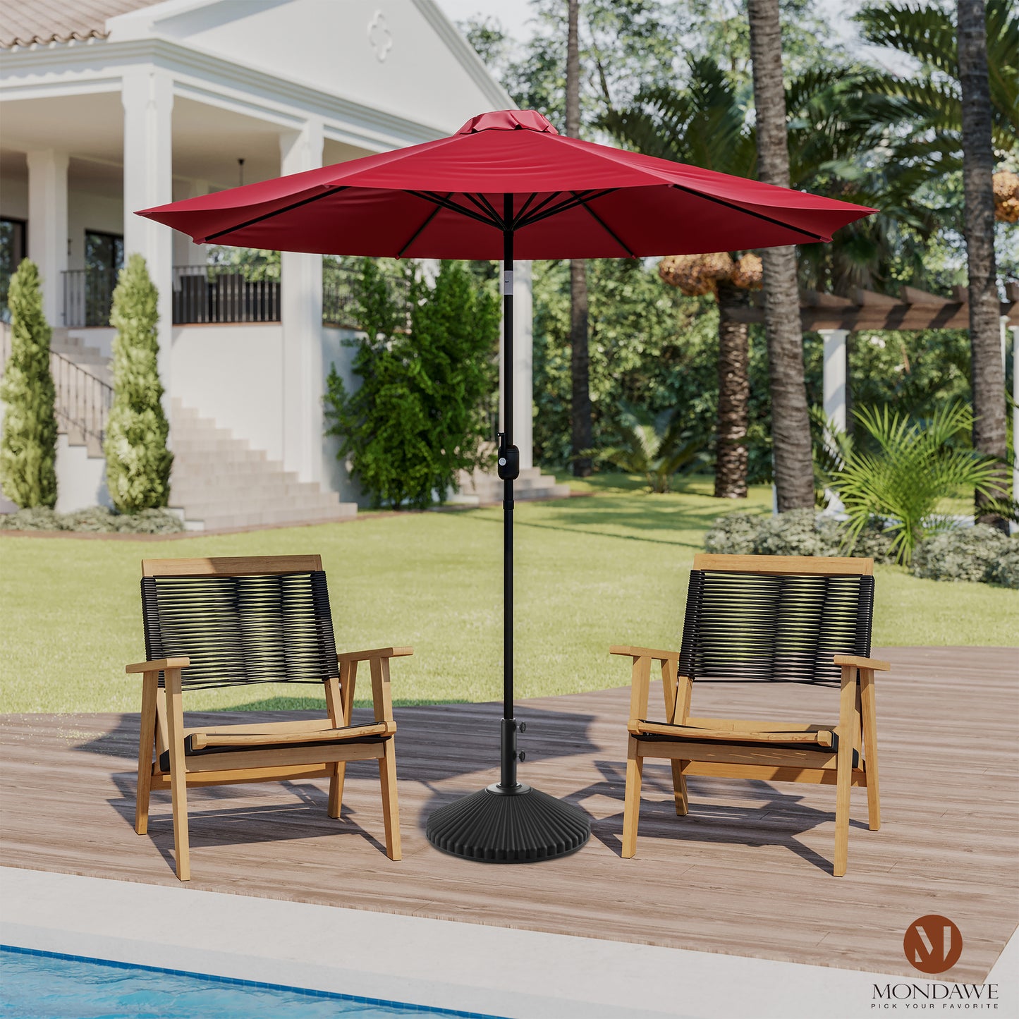 Mondawe Patio Umbrella Base 23-in Diameter Round Heavy Duty Outdoor Stand